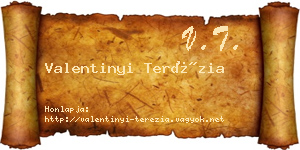 Valentinyi Terézia névjegykártya